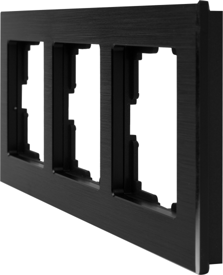 Рамка для розеток и выключателей Werkel Aluminium 3 поста металл цвет черный алюминий