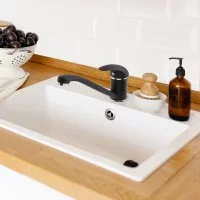 Смеситель для кухни Primavera Marble 13 см цвет чёрный