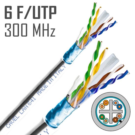 Интернет-кабель (витая пара) FTP CAT6 LAN 641 4х2х0,57 мм экранированный Cavel (200 м)