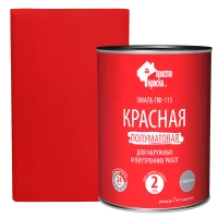 Эмаль ПФ-115 Простокраска полуматовая цвет красный 0.8 кг