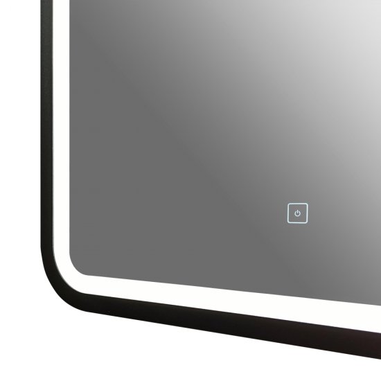 Зеркало с подсветкой прямоугольное 60х80 см в раме черной с сенсорным включением Continent Porto (ЗЛП2416)