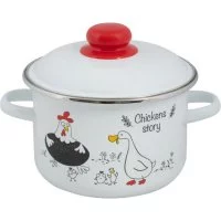 Цилиндрическая эмалированная кастрюля Food Atelier Chickens’stories