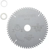 Диск пильный по дереву Dexter FD-E031903060T 60Т 190x30x1.2 мм, кольца: 20 и 25.4