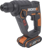 Перфоратор аккумуляторный SDS-Plus Worx WX390.1, 20 В Li-ion 2x2 Ач, 1.2 Дж