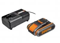 Зарядное устройство Worx 3601, батарея 20 В Li-ion 2 Ач