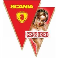 Треугольный автомобильный вымпел SKYWAY SCANIA с девушкой