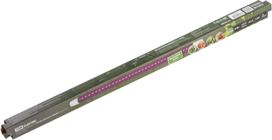 Фитолампа светодиодная линейная для растений TDM Electric Т8 G13 230 В 9 Вт туба красно-синий спектр розовый свет