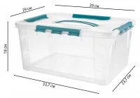 Ящик Grand Box 39x18x29 см 15.3 л пластик с крышкой цвет прозрачный