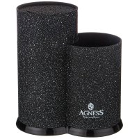 Универсальная подставка для ножей Agness BLACK MARBLE