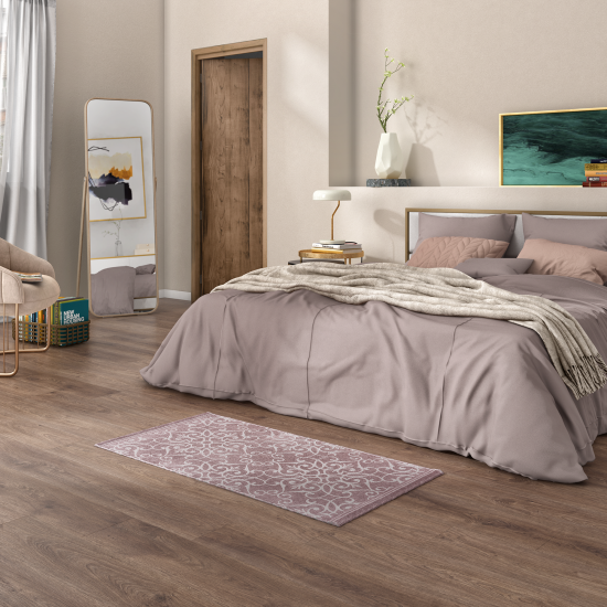 Коврик декоративный хлопок Inspire Lesia 60x120 см цвет розовый