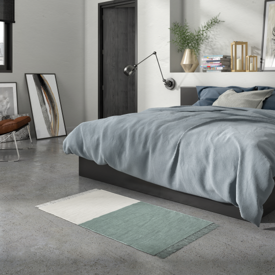Коврик декоративный хлопок Inspire Lyanna 60x120 см цвет голубой