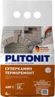 Смесь ремонтная жаростойкая для печей и каминов Плитонит СуперКамин ТермоРемонт огнеупорность 400°С 4 кг