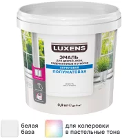 Эмаль для окон и дверей Luxens полуматовая цвет белый 0.9 кг