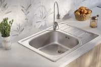 Мойка для кухни врезная с крылом ЕХ-180 65x50 см нержавеющая сталь цвет серебристый