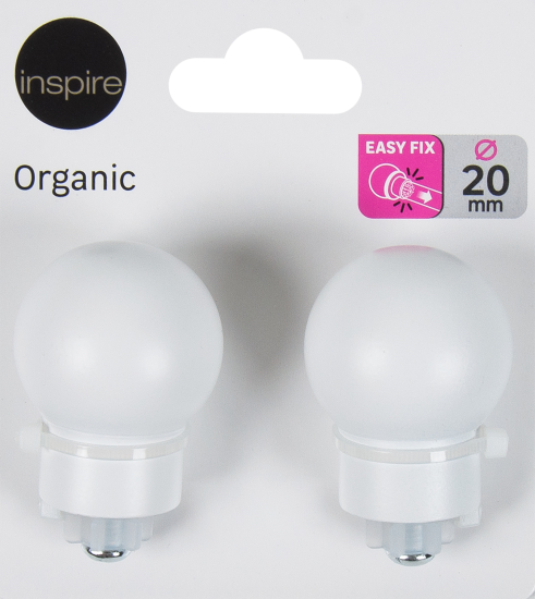 Наконечники Inspire «Шар» металл 6 см цвет белый 2 шт.