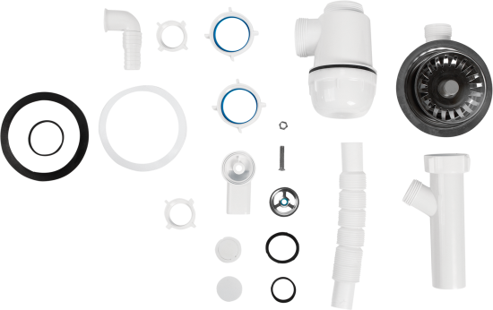 Мойка для кухни врезная с крылом Delinia LM1 57x50 см глубина чаши 20 см кварц цвет белый