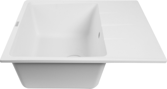 Мойка для кухни врезная с крылом Delinia LM1 57x50 см глубина чаши 20 см кварц цвет белый