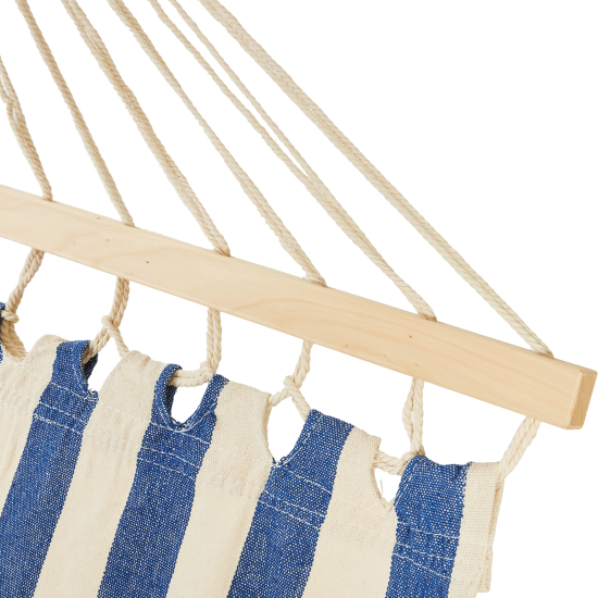 Гамак садовый Marina 140x200 см, поликоттон/дерево, цвет белый/голубой