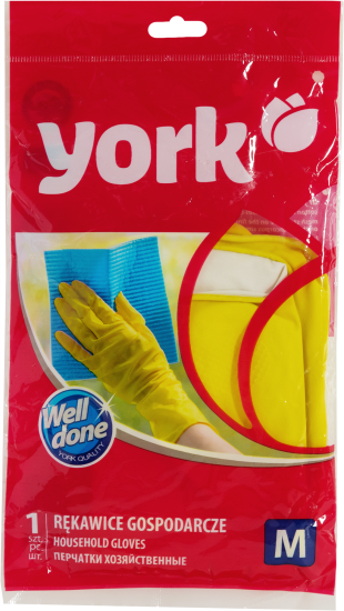 Перчатки латексные с хлопковым напылением York размер M