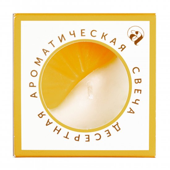 Свеча ароматическая «Фруктовое суфле» 60 гр, цвет жёлтый