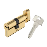 Цилиндр Standers TTAL1-3030NBGD, 30x30 мм, ключ/вертушка, цвет латунь