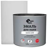 Эмаль для пола Простокраска полуматовая цвет светло-серый 1.9 кг