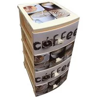 Комод РОССПЛАСТ ДЕКОР 4 ярус Кофе слон.кость В95*Ш38*Г47