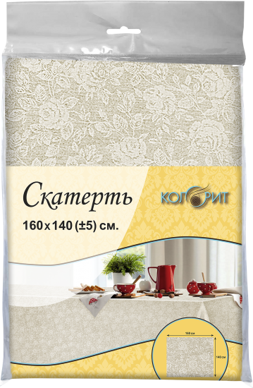 Скатерть Колорит Розы ПВХ 160x140 см цвет бежевый