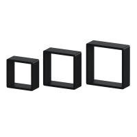 Полка настенная Spaceo 20x20 см/24x24 см/28x28 см МДФ цвет чёрный 3 шт