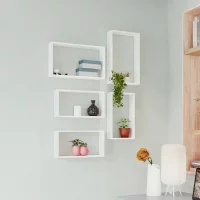 Полка настенная Spaceo 45x27 см/40x22 см МДФ цвет белый 2 шт