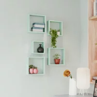 Полка настенная Spaceo 20x20 см/24x24 см/28x28 см МДФ цвет зеленый 3 шт