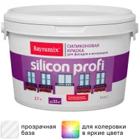 Краска фасадная Bayramix Silicon Profi матовая прозрачная база С 2.7 л