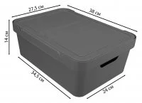 Ящик с крышкой Luxe 38x27.6x14 см 12 л полипропилен цвет серый