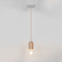 Светильник подвесной деревянный Inspire Pino E27x1, цвет беленый дуб