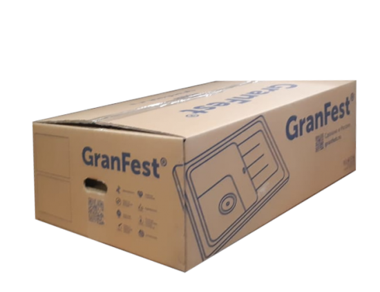 Мойка для кухни врезная с крылом Granfest Quadro GF-Q-650L 65x50 см глубина чаши 19 см мрамор цвет маренго