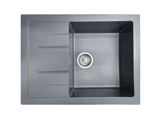 Мойка для кухни врезная с крылом Granfest Quadro GF-Q-650L 65x50 см глубина чаши 19 см мрамор цвет маренго
