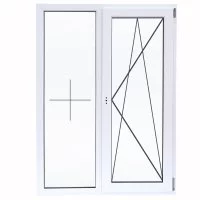 Окно пластиковое ПВХ VEKA двустворчатое 1200x1000 мм (ВxШ) двуxкамерный стеклопакет белый/белый