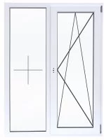 Окно пластиковое ПВХ VEKA двустворчатое 1410x1160 мм (ВxШ) двуxкамерный стеклопакет белый/белый