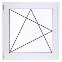 Окно пластиковое ПВХ VEKA одностворчатое 870x900 мм (ВxШ) левое поворотно-откидное двуxкамерный стеклопакет белый/белый