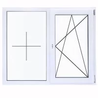 Окно пластиковое ПВХ VEKA двустворчатое 1270x1200 мм (ВxШ) однокамерный стеклопакет белый/белый