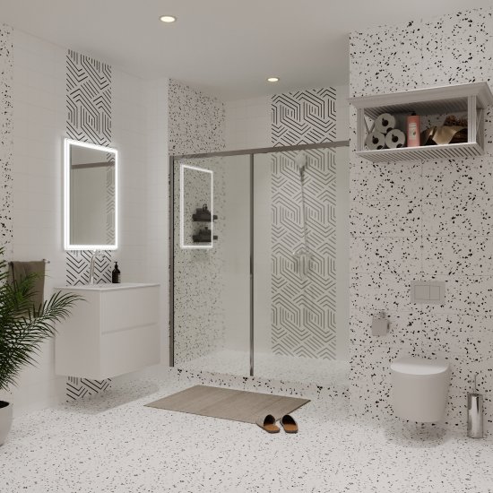 Тумба под раковину Lavelly Cube 71 см подвесная белый глянец (00316624)