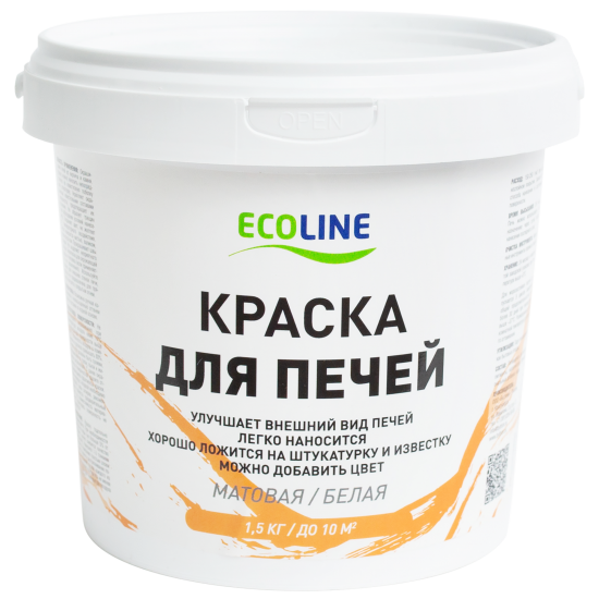 Краска для печей Ecoline матовая цвет белый 1.5 кг