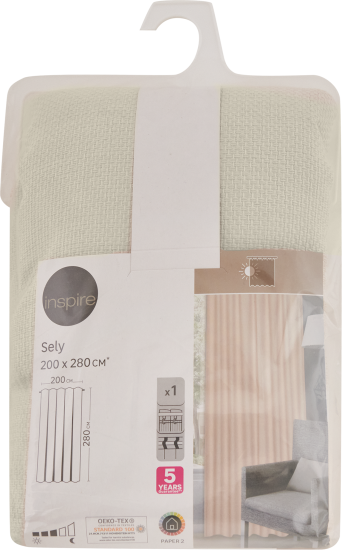 Штора на ленте со скрытыми петлями Inspire Sely 200x280 см цвет бежевый Paper 2