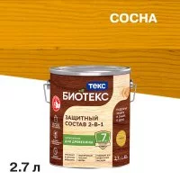 Антисептик Текс Bioteks 2-в-1 декоративный для дерева сосна 2,7 л