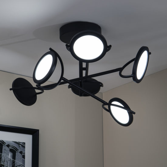 Подвесная люстра Inspire Diuna 6xLED 3000/6500 К, цвет черный