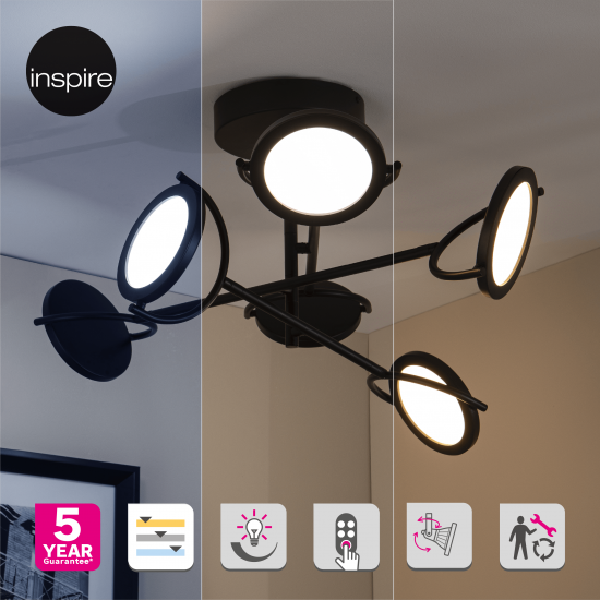 Подвесная люстра Inspire Diuna 6xLED 3000/6500 К, цвет черный