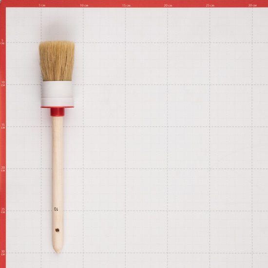 Кисть круглая натуральная щетина деревянная ручка d40 мм для эмалей и лаков на алкидной основе