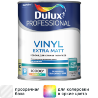 Краска для стен Dulux Professional Vinyl Ext Matt матовая прозрачная база BC 0.9л