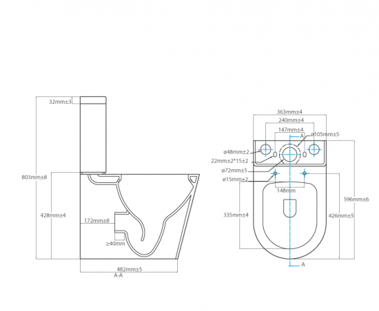 Унитаз-компакт Sensea Neo универсальный выпуск двойной слив
