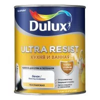 Краска моющаяся Dulux/Luxium Ultra Resist кухня и ванная база BW белая 1 л
